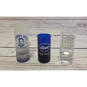 Set of 3 Key West Florida Souvenir Shot Glasses Sloppy Joe's Crabby Dick's